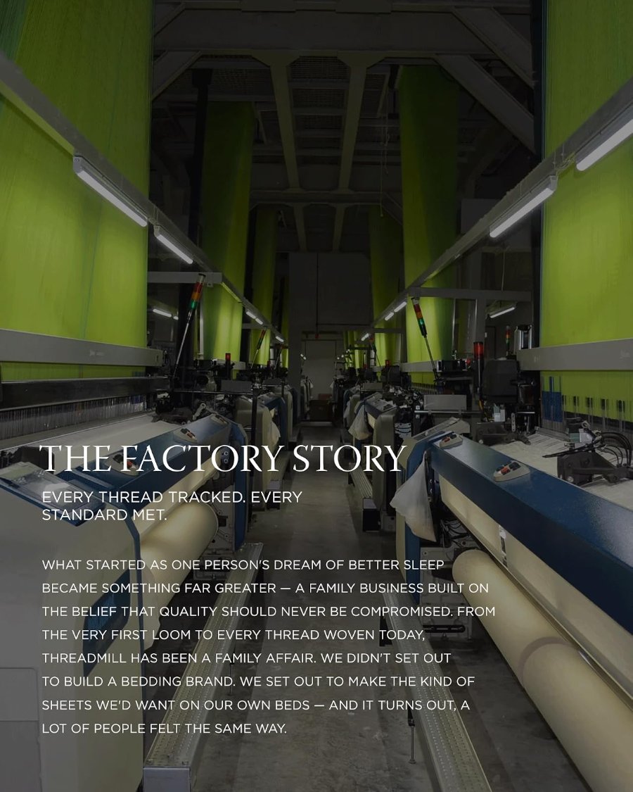 Threadmill cotton, folded straight off the line