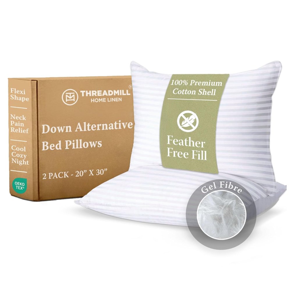 Threadmill Bed Pillows Queen Size Set of 2