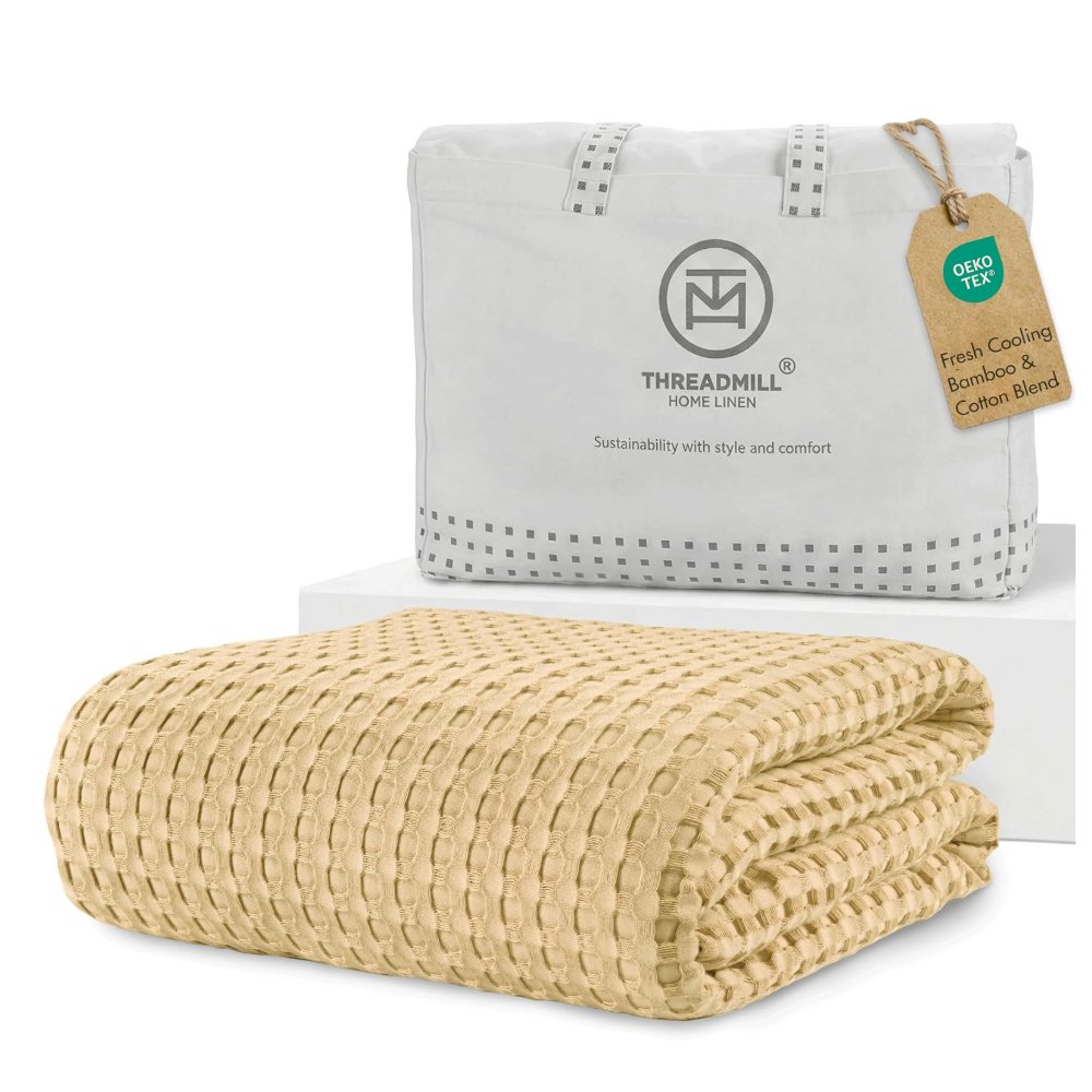 Threadmill Cooling Blanket Twin Size Waffle Weave| Breathable