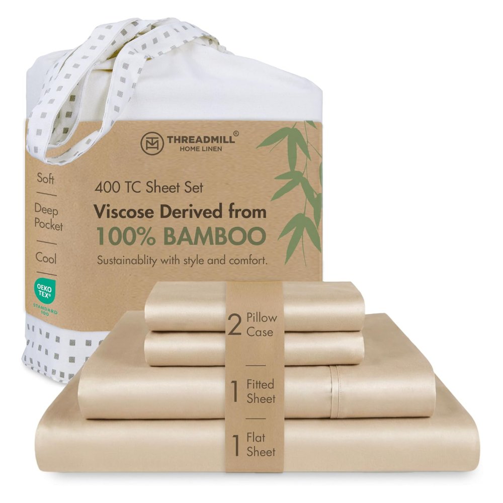 Threadmill Luxury Viscose Made from Bamboo Sheets Queen Size